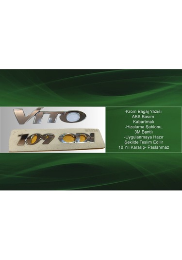 Benz Vito Ve 109 Cdı Krom Bagaj Yazısı Seti 2'li 3m 3d Abs