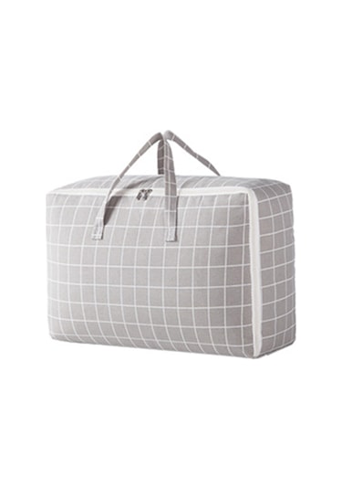 Padalink Pamuklu Keten Çizgili Toz Geçirmez Yatak Örtüsü Ve Yastık Saklama Çantası - Büyük Boy Çok Renkli