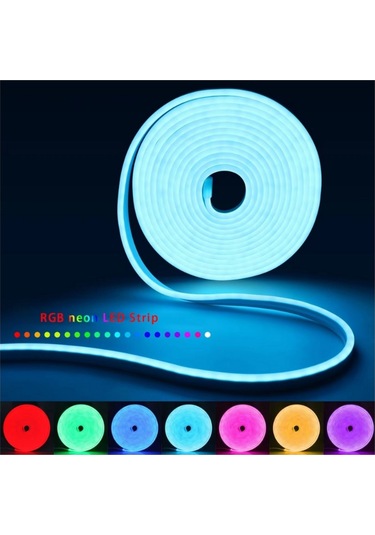 5 Metre 8 Renk Sese Duyarlı Renk Değiştiren Rgb Neon Led Şerit Işık Seti Sb-6561