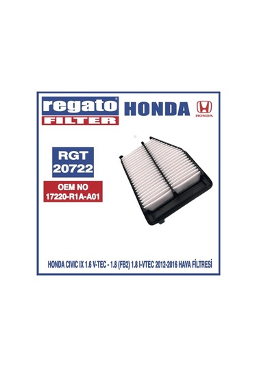 Regato Honda Civic Ix 1.6 V-tec, 1.8 I-vtec 2012-2016 Hava Filtre