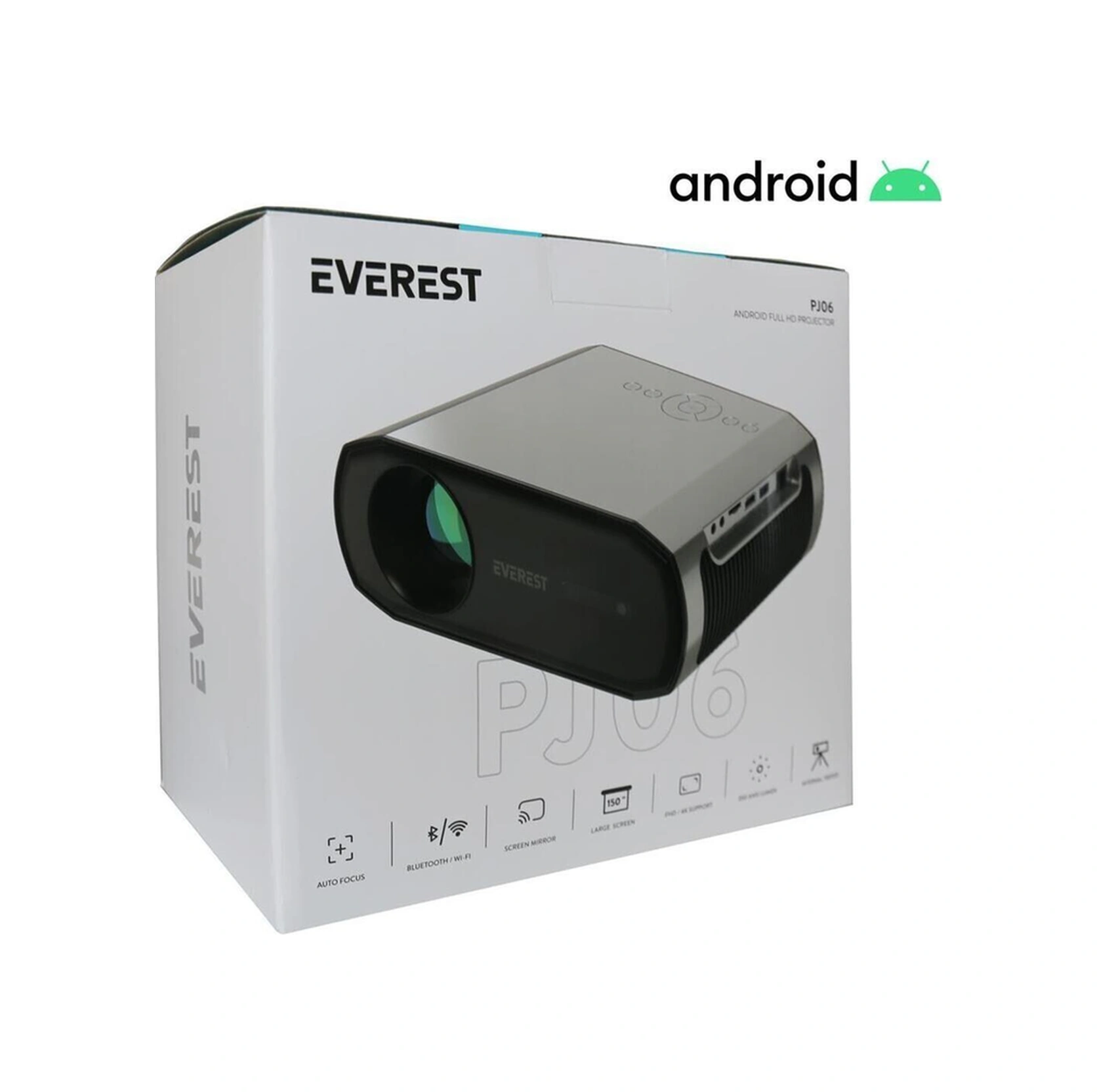 Pj06 Gri- Siyah 1080p 9800 Lümens Android 9.0 4k Destekli Full Hd Projeksiyon Cihaz-112900