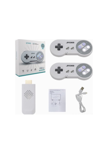 Xindoker Sf900 16 Bit Hdmı Kablosuz Oyun Konsolu, 2.4g İkili Oynama, Nostaljik 4700 Oyun, Kaliteli Malzeme, Kolay Kurulum