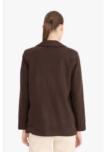 Defacto Regular Fit Flanel Blazer Ceket Y6483az24wnbn192 Kahve