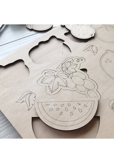 Ahşap Montessori Meyveler Puzzle