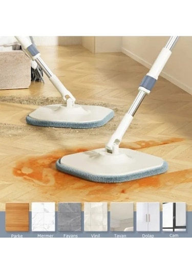 Temiz Kirli Suyu Ayırma Özellikli Otomatik Mop Seti Paspas Seti Mikrofiber Temizlik Seti