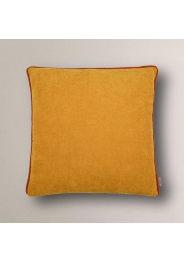 Efe Biye Detaylı Düz Kırlent Kılıfı Hardal