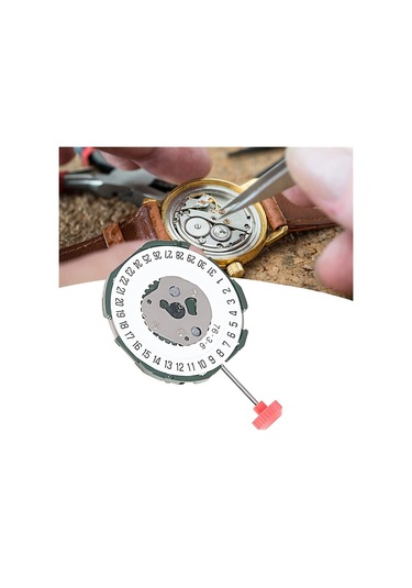 Xurunkeji 2115 Saat Hareketi + Sap + Pil 2035 Erkek Tek Takvim Altı Noktalı Elektronik Kuvars Saat Hareketi Değişimi Gümüş