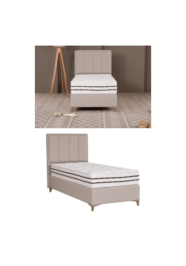 Kilim Mobilya Comfort Lüks Sleepy Baza, Başlık Ve Yatak Seti 090x190 Bej
