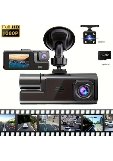 Dashanshop Çift Kameralı Araç Kamerası 1080p Ön 480p Arka Geniş Açı Gece Görüşü Dijital Ayna