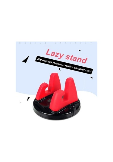 Joyhub Evrensel Yumuşak Silikon 360 Derece Rotasyon Kaymaz Araba Tutucu Telefon Standı Kırmızı Torpido Üstü Tzqe8r