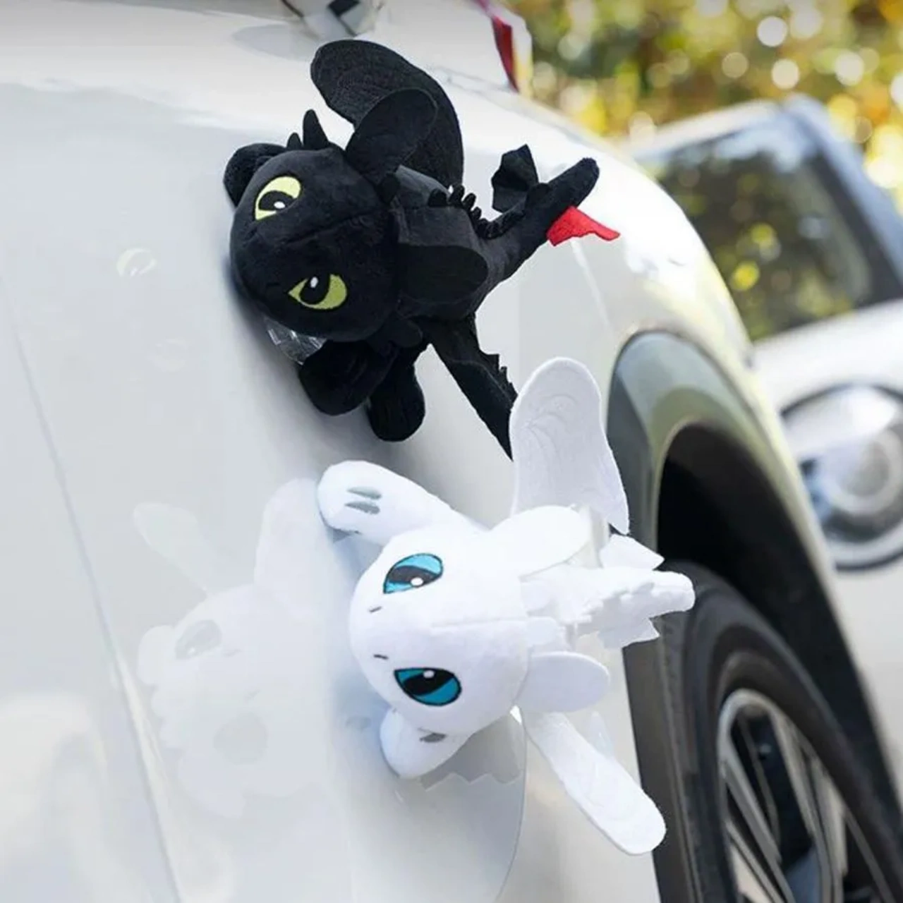 Padalink Siyah 27cm Uçan Kanatlı Ejderha Araba Tavan Dekorasyonu - Moto Kask Aksesuarı Peluş Figür