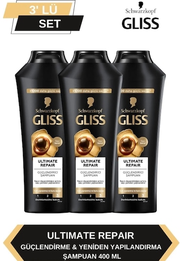 Gliss Ultimate Repair Şampuan 3 x 400 ML