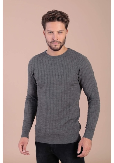 Ferraro Bisiklet Yaka Superfine Yün Kazak - Antrasit Antrasit (490433313) Antrasit