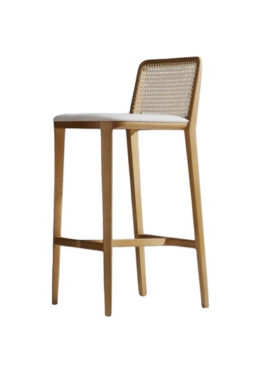 Martha Hazeranlı Ahşap Bar Sandalyesi Natural