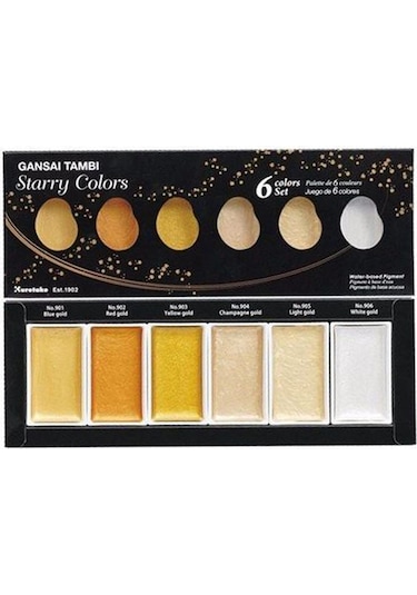 Zig Kuretake Gansai Tambi Sulu Boya Seti Starry Colors 6'lı