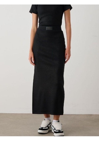 Kız Çocuk Kaşkorse Uzun Kalem Etek-15349 Siyah