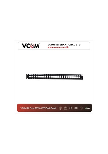 Vcom D15324 24 Port Cat5 Utp Rack M.Patch Panel