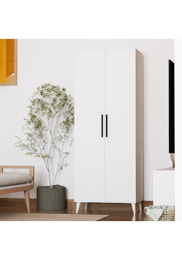 2 Kapaklı Askılı Ve Raflı Gardırop