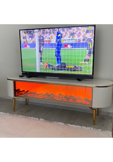 Desing Tv Sehpa 200 Cm Beyaz+gold