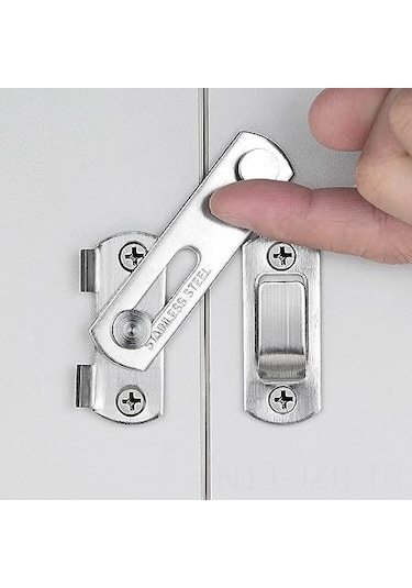 Geeroyoo Paslanmaz Çelik 4'lü Kapı Kilit Seti - 7x5 Cm, Antik Görünümlü, Kolay Montaj, Çekmece, Dolap Ve Kapılar İçin Gümüş