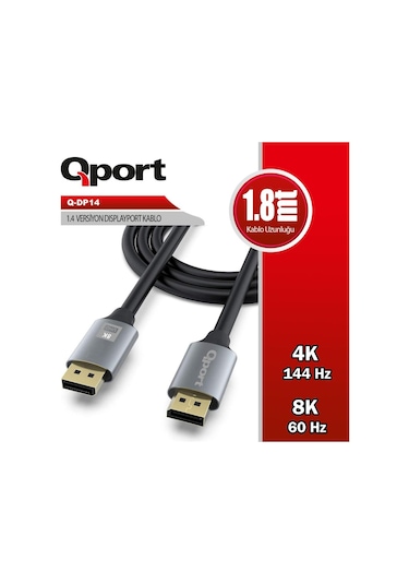 Qport Q-DP14  Display Port 1.4 V Kablo 1.8 M