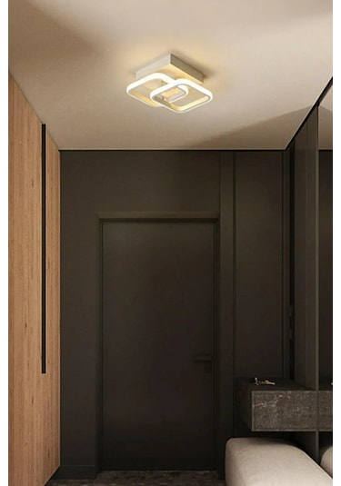 Kira Beyaz Renk Salon - Mutfak - Hol Beyaz Led 2 Li Avize Beyaz