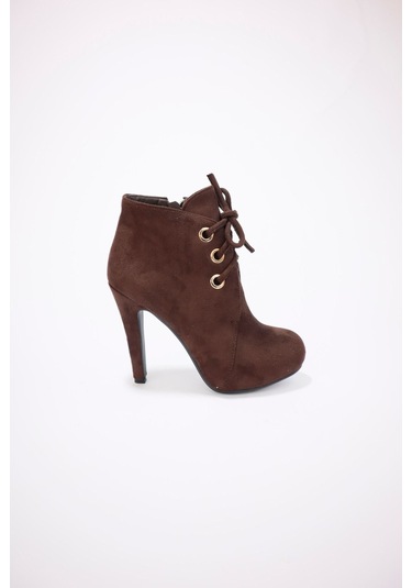 Kadın Nubuk Uzun Topuklu Ayakkabı Kahverengi