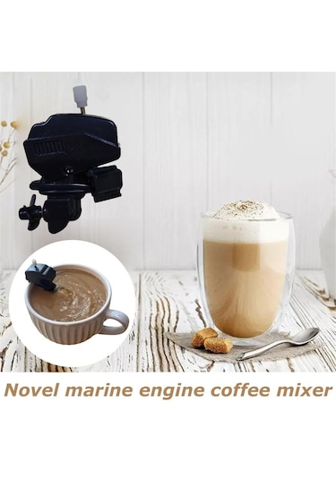 Adet Tekne Motoru Kahve Karıştırıcı, Tekne Pervanesi Kahve Karıştırıcı Siyah