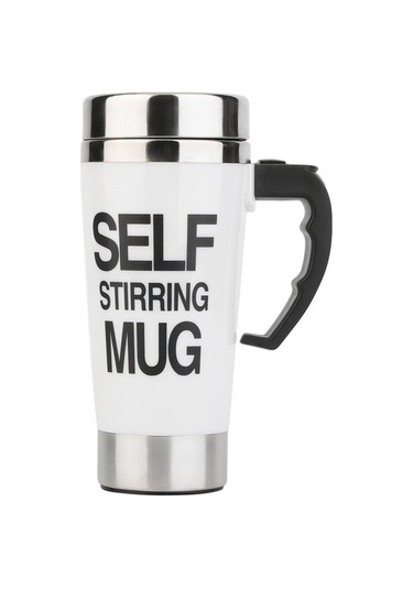 Dancemonkey Cbtx Fx-589 400ml 304 Paslanmaz Çelik Otomatik Karıştırmalı Kahve Fincanı Beyaz, Pratik Kullanım Beyaz