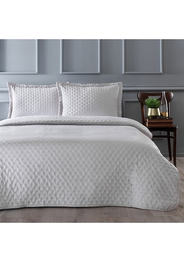 Linens Gardenia Çift Kişilik Yatak Örtüsü Seti Taş