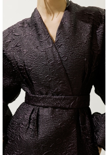 Jakar Organze Kimono Mor Mor