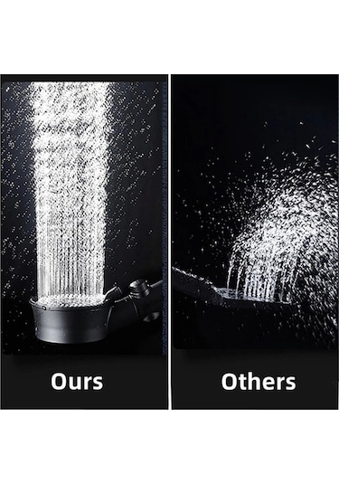 Turbo Fan Pervaneli 5 Fonksiyonlu Siyah Duş Başlığı El Duşu Duş Başlığı Beyaz Plastik Diğer