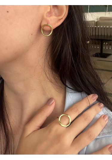 Geometrik Modern Yüzük Gold
