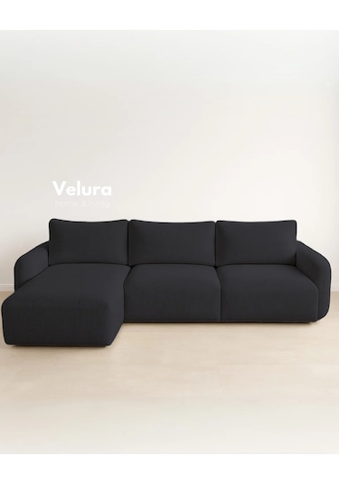 Enzo Modern Uzanmalı Köşe Takımı - Gece Mavisi Mavi