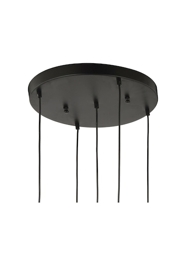 Lampaluce Cono Modern Sarkıt Salon Avizesi 5'li Sarı 40x70cm Bal - Eskitme