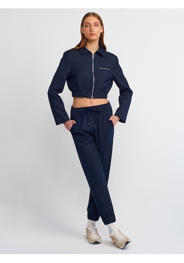 Dilvin Fermuarlı Bomber Ceket Lacivert