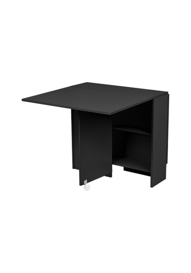 Silvia Siyah Ahşap Katlanır Yemek Masası