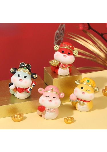 Suntek Çin Yeni Yılı Yılan Heykelciği Dekoratif Kırmızı