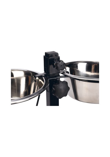 Beeztees Köpek İkili Mama Su Kabı, Ayaklı, Paslamaz Çelik, 28cm, 2x4,5l