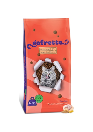 Gofrette Tavuklu Yetişkin Kedi Maması 10 KG