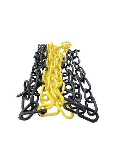 Mfk 8 Mm 1 Metre Sarı Siyah Plastik Tafik/Park Zincir