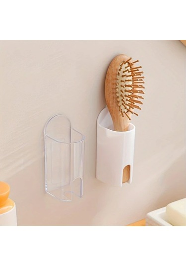 Tongdashop 2li Yapışkanlı Elektrikli Diş Fırçası Askısı Transparan Drilsiz Duvar Montajı Şeffaf