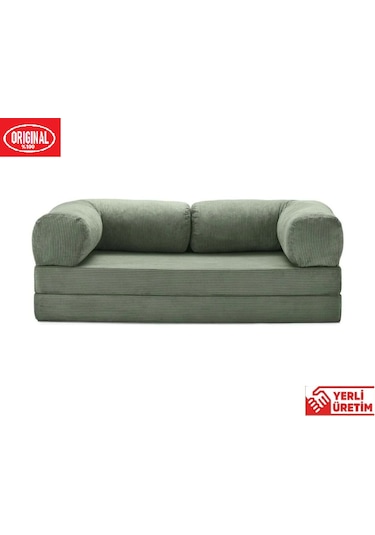 Pleasant K180x90 Sünger Kanepe Modüler Kadife Kumaşlı Koltuk Yeşil