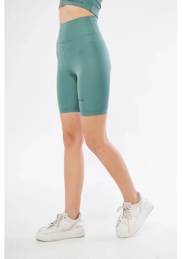 Efnaz Style Yüksek Bel Biker Sporcu Şort - Mint Yeşil Mint Yeşili