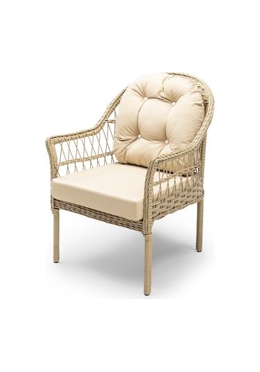 Zen Çay Seti Bahçe Ve Balkon Mobilyası Takımı 1+1+1+1+masa Krem