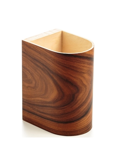 Bombe Kenar Yansıtma Tasarım Çift Yönlü Ahşap Salon Duvar Aplik Koyu Kahverengi