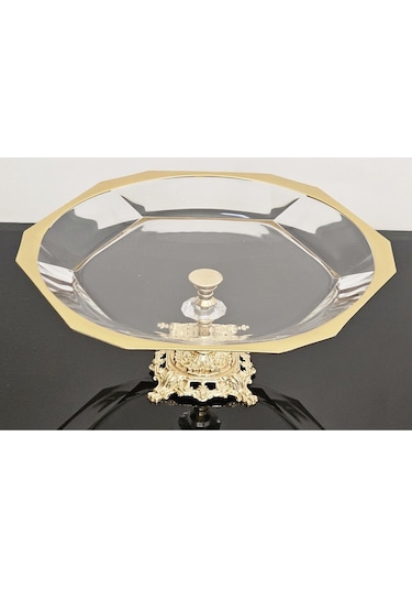 Atabey Home Avangarde Gold Döküm Ayaklı Gold Yaldızlı Büyük Boy Sunumluk Paşabahçe Reflection