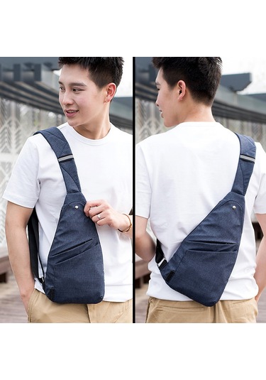 Dianziye Erkekler İçin Polyester Anti-kaçırma Göğüs Çantası - Spor, İş Ve Çağrı Kullanıma Uygun Mavi Renk