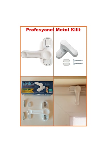 Pvc Pencere Metal Çekmeli Çocuk Emniyet Güvenlik Kilidi Beyaz