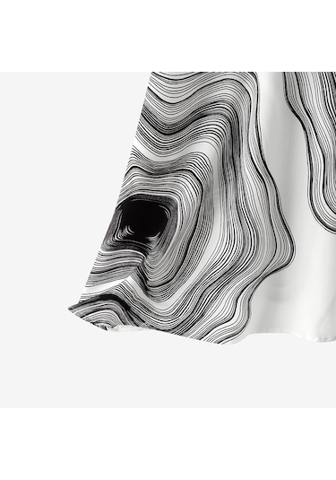 Zanzea Kadın Rahat Elastik Bel Yaz Baskılı Uzun Etekler Siyah